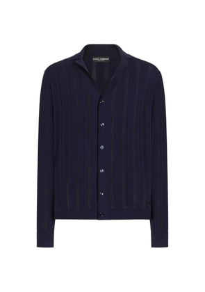 Dolce & Gabbana openwork cotton cardigan - Blue