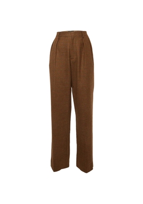 Etro Pre-Owned houndstooth wool trousers - Brown