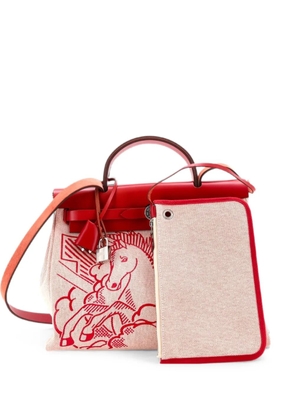 Hermès Pre-Owned Herbag Zip Pegase Pop Toile and Leather 31 shoulder bag - Red