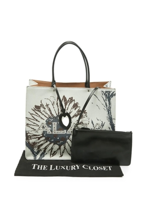 Alaïa Pre-Owned floral-print tote bag - White