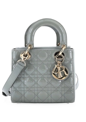 Christian Dior Pre-Owned Lady Dior Bag Cannage Quilt Patent Small satchel - Grey