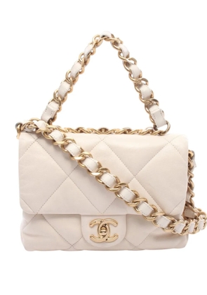 CHANEL Pre-Owned 2021-2026 Medium Lambskin 19 Flap satchel - Neutrals