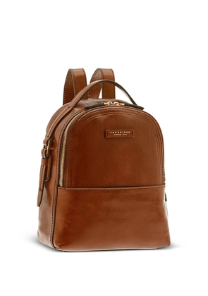 The Bridge grained-leather backpack - Brown