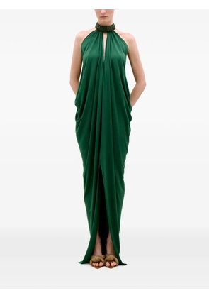 Silvia Tcherassi Niagara draped halterneck maxi dress - Green