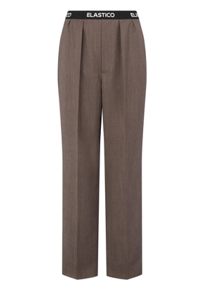 Moschino virgin-wool twill trousers - Brown