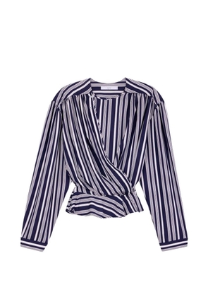 IRO Uliah striped wrap-style blouse - Blue