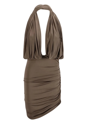 Magda Butrym plunge halterneck jersey midi dress - Neutrals