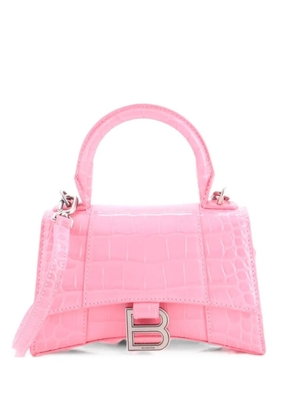 Balenciaga Pre-Owned Hourglass Top Handle Bag Crocodile Embossed Leather XS satchel - Pink