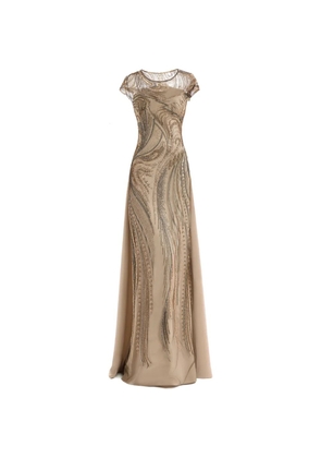 Gemy Maalouf beaded embroidered maxi dress - Neutrals