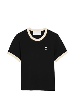 AMI Paris contrasted cotton T-shirt with Ami de Coeur - Black