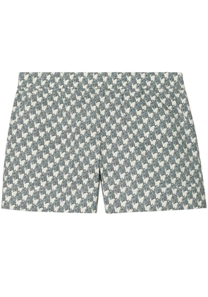 Tory Burch zebra-print poplin shorts - Blue