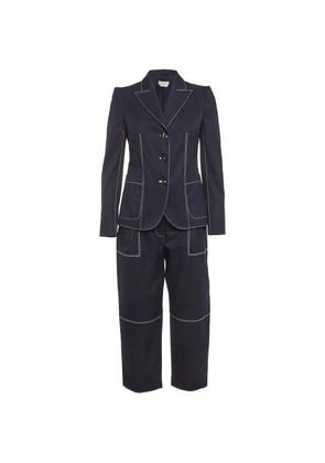 Alexander McQueen Pre-Owned contrast-stitch suit - Blue