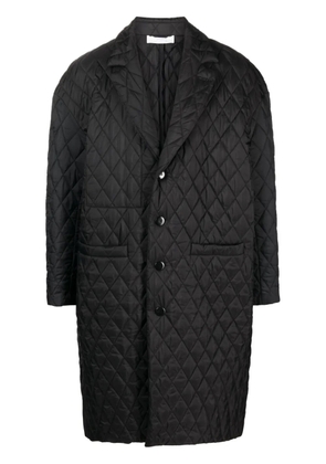 Random Identities diamond-quilted single-breasted coat - Black