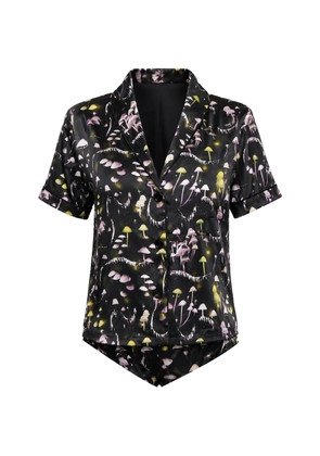 Fleur Du Mal mushroom-print short-sleeve pyjama top - Black