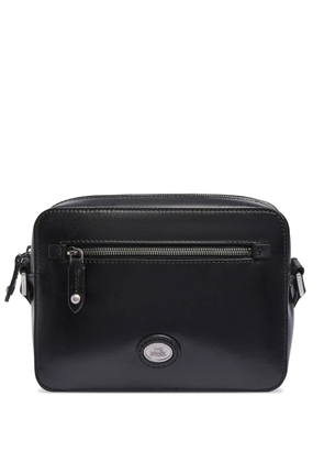 The Bridge zip-front leather messenger bag - Black