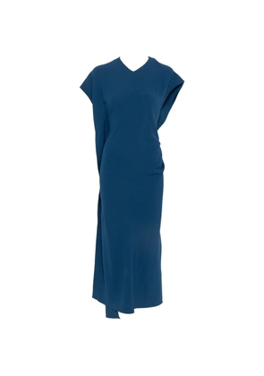 Victoria Beckham draped-detail midi dress - Blue