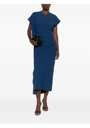 Victoria Beckham draped-detail midi dress - Blue