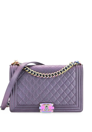 CHANEL Pre-Owned Boy Flap Bag Quilted Iridescent Goatskin New Medium shoulder bag - Purple