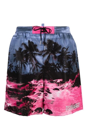 DSQUARED2 tropical-print swim shorts - Blue