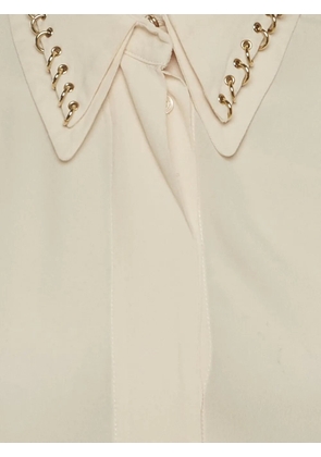 Elisabetta Franchi studded-collar long-sleeve shirt - Neutrals