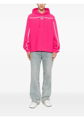 Stüssy Oval piping-detailing logo-patch hoodie - Pink