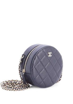 CHANEL Pre-Owned Round Clutch with Chain Quilted Caviar Mini crossbody bag - Blue
