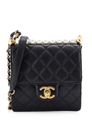 CHANEL Pre-Owned Chic Pearls Flap Bag Quilted Lambskin Mini crossbody bag - Black