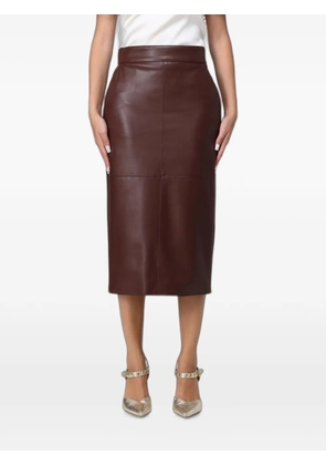Elisabetta Franchi hook-and-eye pencil midi skirt - Brown