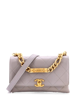 CHANEL Pre-Owned Bracelet On Chain Flap Bag Quilted Caviar Mini crossbody bag - Grey