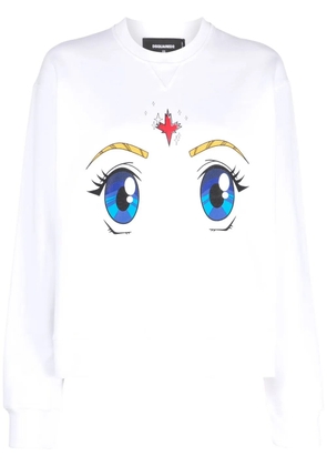 DSQUARED2 graphic-print crew neck sweatshirt - White