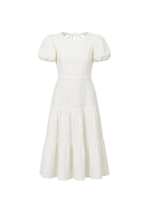 THE NEW SOCIETY Cala tiered puff-sleeve midi dress - White