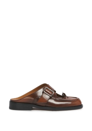 Marni brown leather Bambi buckle-sabots