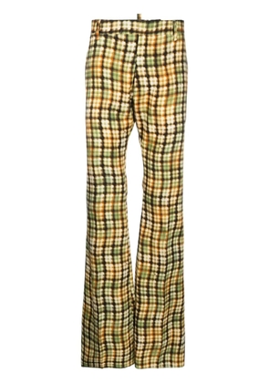 DSQUARED2 check-pattern cotton trousers - Yellow