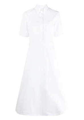 Thom Browne A-line cotton short-sleeve shirt dress - White