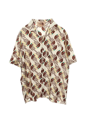 Gucci Pre-Owned x The North Face 2010s logo-pattern silk shirt - Neutrals