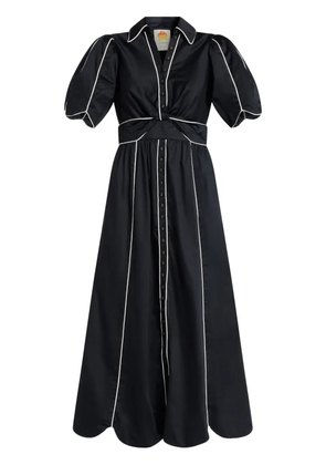 FARM Rio contrasting-trim midi dress - Black