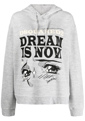 DSQUARED2 logo-print long-sleeve hoodie - Grey