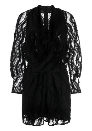 IRO Emsy patterned-lace minidress - Black
