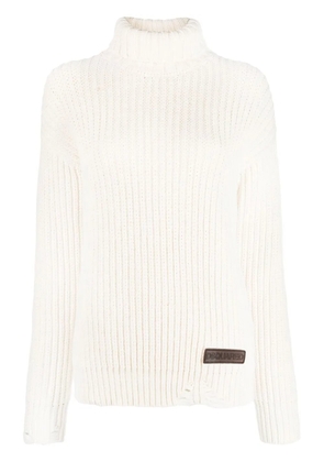 DSQUARED2 distressed roll-neck jumper - Neutrals