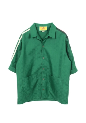 Gucci Pre-Owned x Adidas 2000s GG-pattern short-sleeve shirt - Green