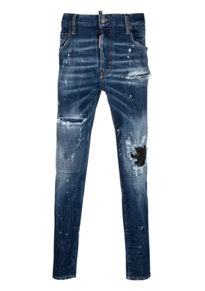 DSQUARED2 distressed low-rise skinny jeans - Blue