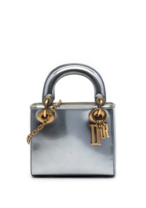 Christian Dior Pre-Owned 2018 Mini Metallic Patent Lady Dior satchel - Silver