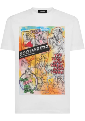 DSQUARED2 graphic-print cotton T-shirt - White