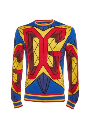 D&G logo-jacquard sweater - Yellow