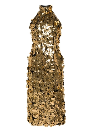 Stine Goya floral-appliqué maxi dress - Gold