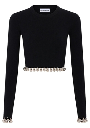 Rabanne bead-detail wool jumper - Black