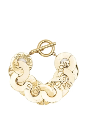 Patou logo-engraved hammered-effect bracelet - Gold