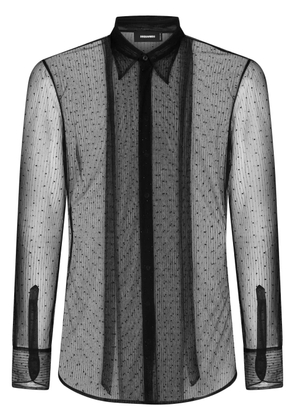 DSQUARED2 semi-sheer pinstripe shirt - Black