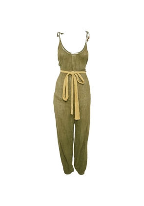 ZIMMERMANN belted shoulder-tie jumpsuit - Green