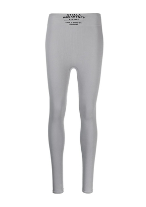 Stella McCartney logo-print ribbed leggings - Grey